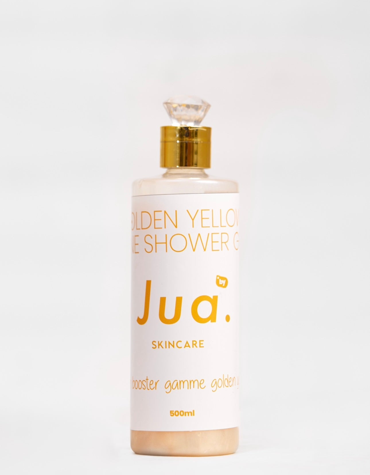 Golden yellow shower gel